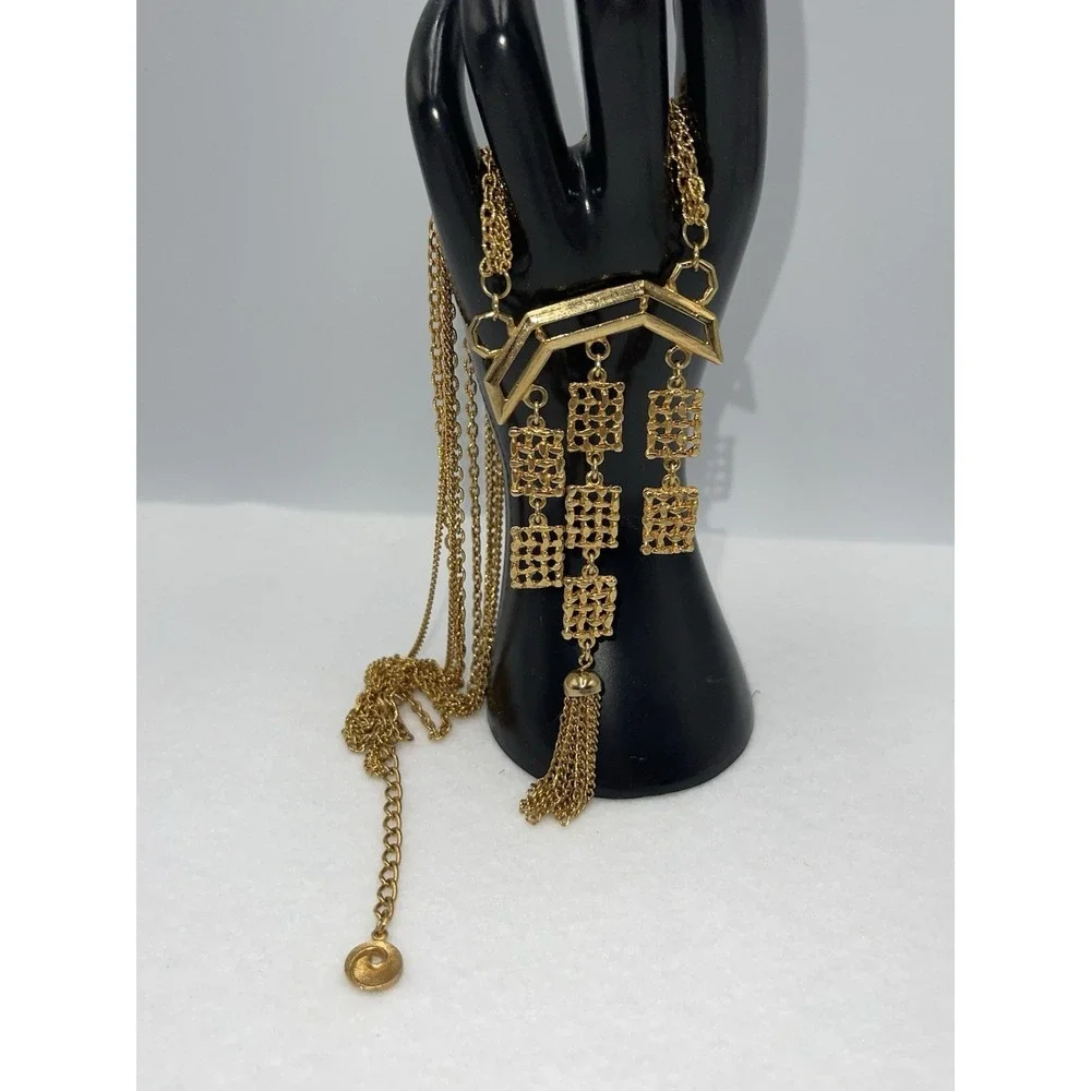 Asian Inspired 4 Strand Necklace With‎ Tassel 16